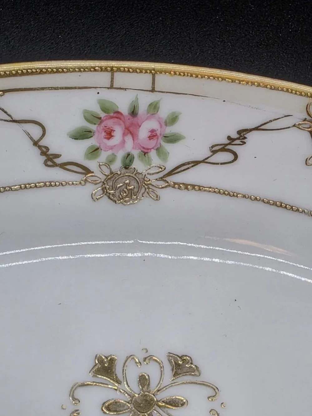 Antique Nippon Handpainted Celery Dish & 5 Matching Salts From Japan Victorian